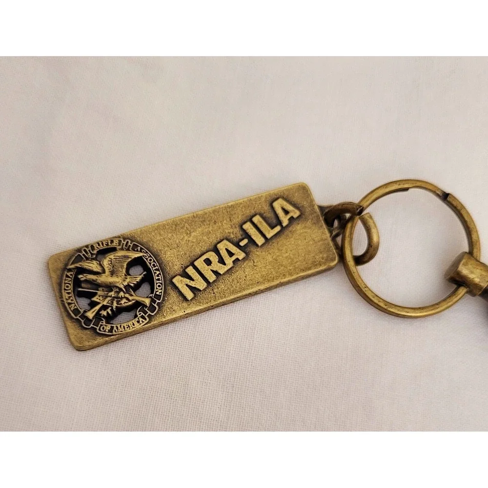 Vintage NRA-ILA Brass Quick Release Keychain National Rifle Association‎ USA NRA